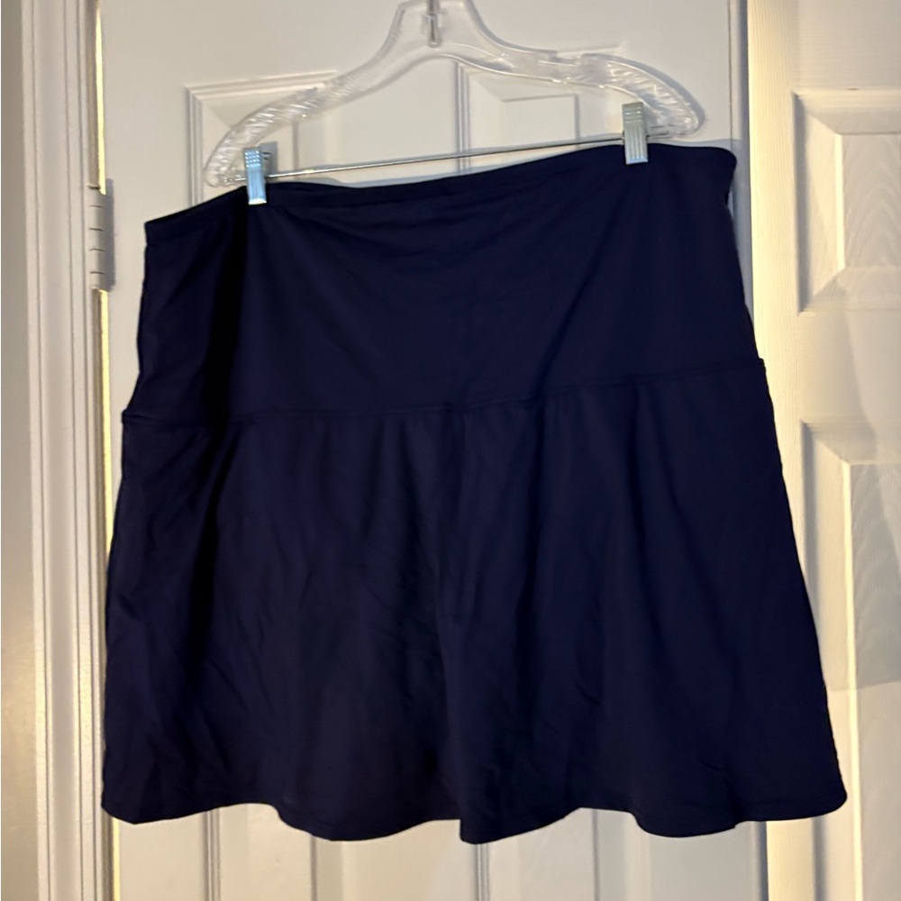 Navy Plus Size Tankini Skirt